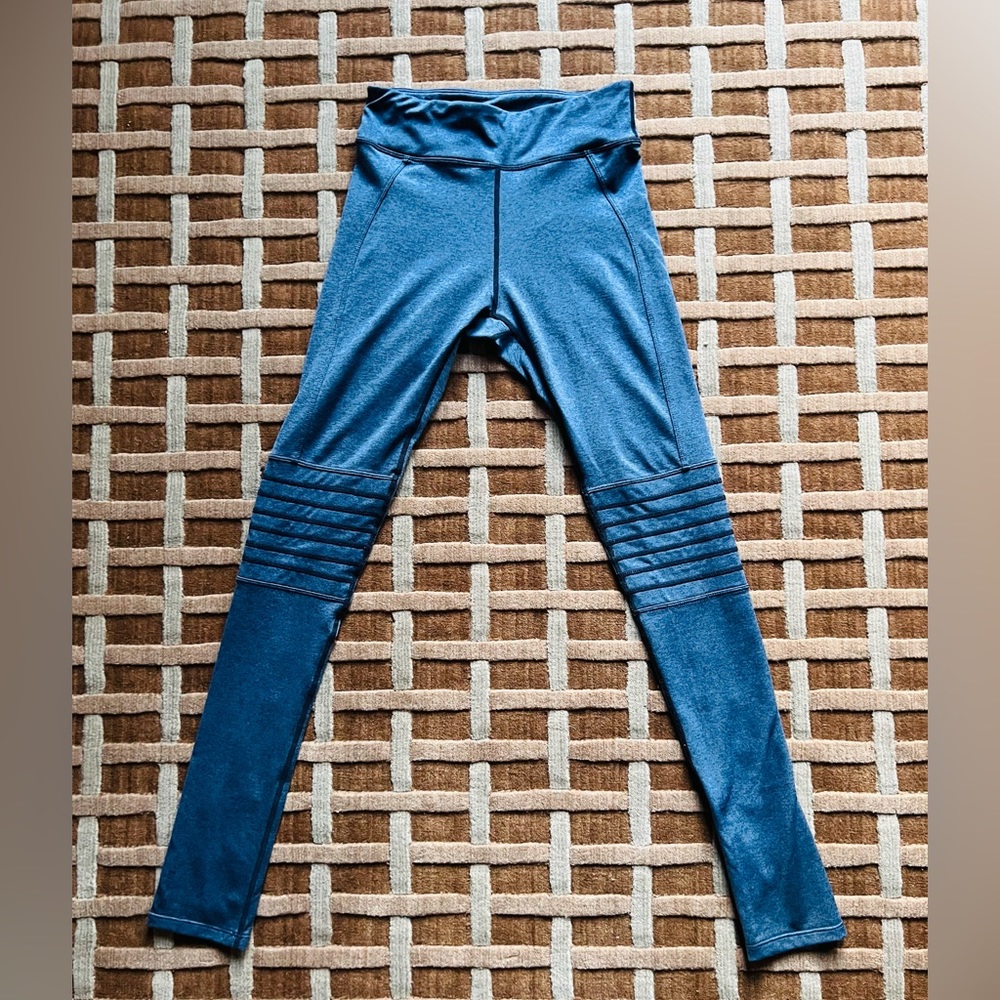 Moto style yoga tights